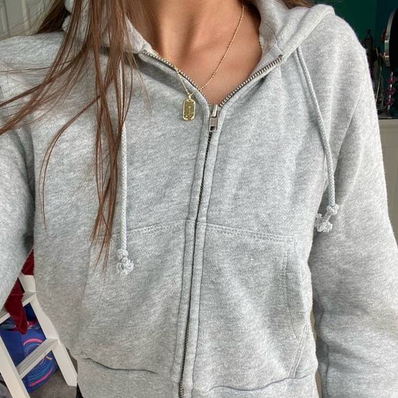 Brandy Melville Tops - Grey Brandy Melville Cropped Sweatshirt